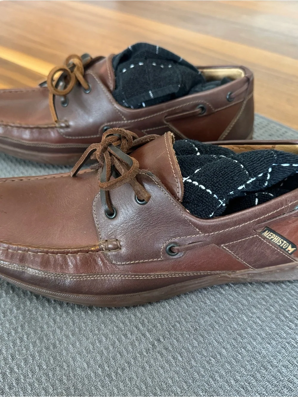 Mephisto Spinnaker Men’s Brown Leather Boat Shoes Size 11